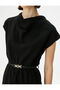 Mini Dress Scoop Neck Belt Detailed Short Sleeve - 5