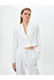 Crop Blazer Jacket Buttoned Double Breasted
