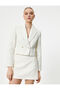 Crop Blazer Jacket Double Breasted Buttoned Textured - 3