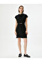 Mini Dress Scoop Neck Belt Detailed Short Sleeve - 3