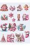 New Year's New Year's Ornaments in Pink Tones, Glass, Metal, Wall, Sticker - 3