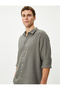 Italian Collar Shirt Long Sleeve Cotton Regular Fit - 2