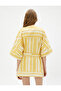 Ethnic Patterned Kimono Belted Short Sleeve - 4