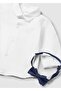 White Baby Boy Long Sleeve Bow Tie Shirt - 2