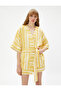 Ethnic Patterned Kimono Belted Short Sleeve - 3