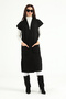 Women's Black Low Shoulder Black Knitwear Vest 12779 - 4