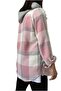 Women's Pink Hooded Ecru Thick Plaid Lumberjack Shirt - Slim Jacket - 6