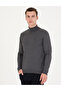 Gray Melange Slim Fit Turtleneck Basic Knitwear Sweater 50276531-Vr086