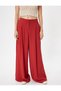 X Selected by Melis Ağazat - Viscose Wide-Legged Trousers with Pockets and Pleated Detail, Comfortable Fit - 3