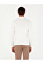 Ecru Slim Fit Quarter Collar Basic Knitwear Sweater 50296613-Vr019 - 5