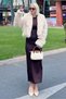 Beige Double Breasted Collar Soft Texture Lined Women's Fur Mg2175 - 2