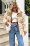 Beige Plush Oversize Coat Mg1371