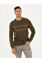 Dark Khaki Slim Fit Crew Neck Sweater Sweater 50278095-Vr111 - 3