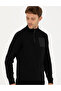 Black Slim Fit Zippered Stand Collar Knitwear Sweater 50279431-Vr046 - 3