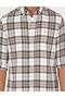 Brown Plaid Slim Fit Long Sleeve Shirt 50296895-Vr029 - 6