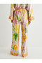 X Tuba Unsal - Satin Floral Wide Leg Pants - 4