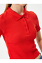Polo Neck T-Shirt Crop Slim Fit Button Short Sleeve - 5