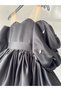 Special Design Black Tulle Strap Stone Detailed Balloon Sleeve Girls' Evening Dress - 2