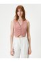 Crop Vest V-Neck Buttoned with Fleto Pockets Modal Blend - 3