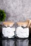 2-Piece Glass Cotton Set with Wooden Lid, Makeup Cotton and Cotton Organizer Set, Storage Container
