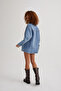 CASTDO Kadın Mavi Oversize  Jean Ceket - 4