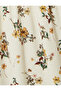 Floral Midi Dress Asymmetrical Cut Ruffle Short Sleeve V Neck Buttoned Lined - 6