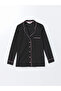 Lcw Dream Black Shirt Collar Women's Pajamas Set - 2