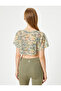 Transparent Crop T-Shirt Sports Short Sleeve Crew Neck Camouflage Pattern - 4