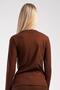 Women's Long Sleeve Crew Neck Thermal T-Shirt 409008   Brown - 4