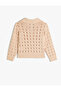 Openwork Polo Neck Sweater Long Sleeve - 2