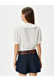 Balloon Sleeve Crop Blouse Wide Baby Collar Buttoned Cotton - 4