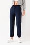 Women's Navy Blue Modal Fabric High Waist Double Pocket Soft Textured Rubber Leg Detailed Sweatpants - 2