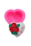4,7cm I Love U 3D Silicone Heart with Roses - Scented Stone and Soap Candle Mold K-1286