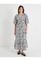 Women's Black Print Dress 4Sak80100Pw - 3