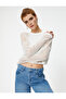 Crop Mesh T-Shirt Long Sleeve Crew Neck - 2