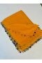 Handmade Crystal Drop Stone Beaded Writing, Cheesecloth Yemeni, Scarf, 4 Edge-Embroidered - 2