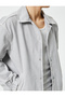 Denim Jacket Classic Collar Snap Button Pocket Lace-up Waist - 5