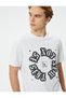 Printed T-Shirt Gothic Themed Crew Neck Short Sleeve