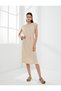 Midi Dress Sleeveless Slit Detail Belted Waist Crew Neckline - 2