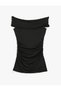 Boat Neck Draped Slim Fit Mini Sleeveless Dress - 2