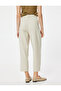 Cigarette Pants Short Leg Pleated Detailed Pockets - 4