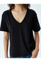 Basic V Neck T-Shirt Short Sleeve Cotton Regular Fit - 5