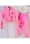 Girls Butterfly Embroidered Crop Tracksuit Set - 2