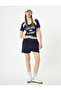 Polo Collar T-Shirt Crop Color Contrast Printed Slim Fit Cotton - 2