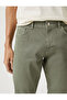 Basic Woven Trousers with Button Detail, 5 Pockets - 5