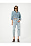 Short Straight Cut-Out Leg Jeans with Pockets - Multi-Fraying Eve Straight Jeans - 2