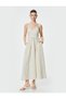 Strappy Long Dress with Lining, Pockets and Gipeli on the Back, Cotton - 3
