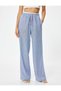 Linen Wide Leg Trousers - Loose Fit with Double Waist and Pockets - 3