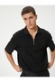 Polo Collar T-Shirt Oversize Half Zipper Short Sleeve Cotton