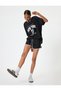 Oversize Sports T-Shirt - V-Neck, Slogan Print, Short Sleeve
